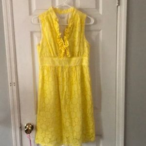 Shoshanna yellow eyelet dress